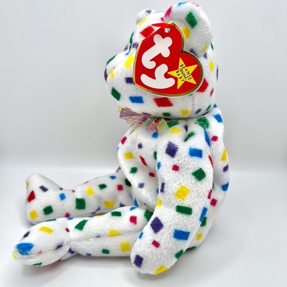 TY "Ty 2k" Bear Beanie Baby, New Years Eve Bear - Picture 2 of 7